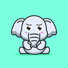 sad cute elephant 