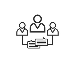 Audience engagement icon line symbol. Premium quality isolated communication element in trendy style.