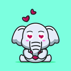 cute elephant in love