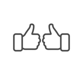 Obraz premium Vector thumbs up icon. Like concept. Premium quality graphic design. Modern signs, outline symbols collection, simple thin line icons set for websites, web design, mobile app, infographics