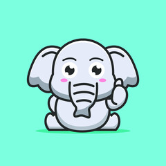 cute elephant thumbs up