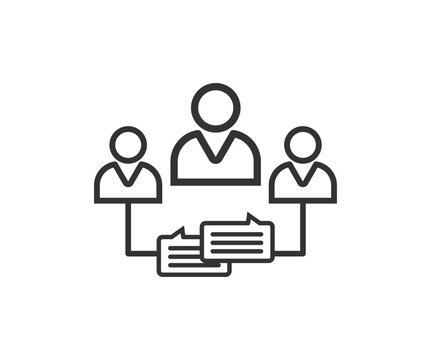 Audience engagement icon line symbol. Premium quality isolated communication element in trendy style.