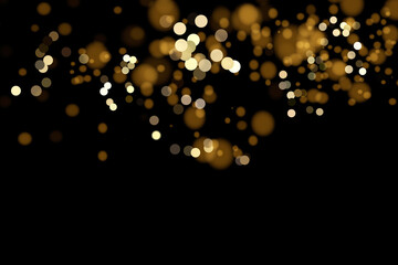 Shining bokeh isolated on transparent background. Golden bokeh lights with glowing particles isolated. Christmas concept © luda
