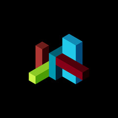 Obraz premium Abstract background. 3d cubes, cubic elements and blocks. Techno or business concept for wallpaper, banner, background, landing page