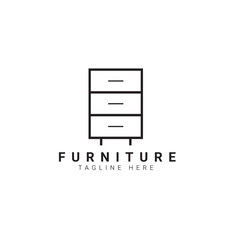 Furniture logo template, vector illustration