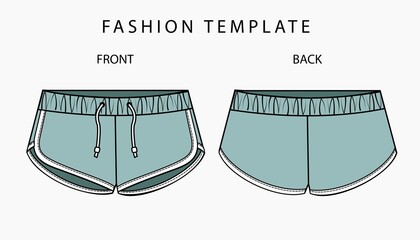 SHORT PANTS FLAT SKETCH TEMPLATE