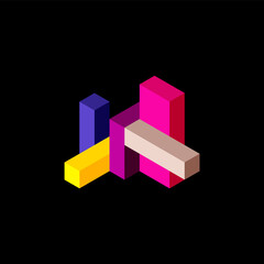 Obraz premium Abstract background. 3d cubes, cubic elements and blocks. Techno or business concept for wallpaper, banner, background, landing page