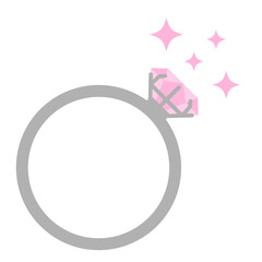 ピンク色の輝くダイヤモンドの指輪