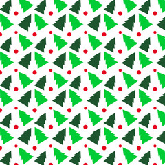 seamless green and red Christmas pattern