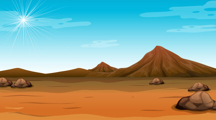 Fototapeta na wymiar Desert forest landscape at daytime scene