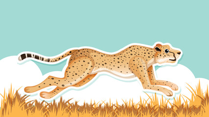 Thumbnail design with leopard running