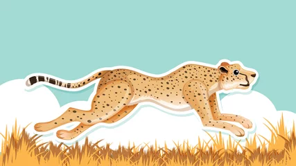 Meubelstickers Thumbnail design with leopard running © blueringmedia