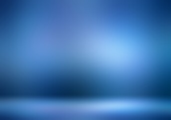Polished wall and floor blue color 3d background. Abstract empty room.