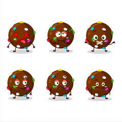 Chocolate candy cartoon character with nope expression
