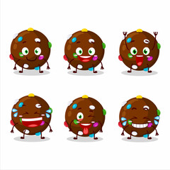 Cartoon character of chocolate candy with smile expression