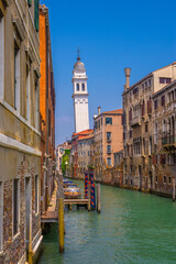 A channel in Venice on a summer day, Italy