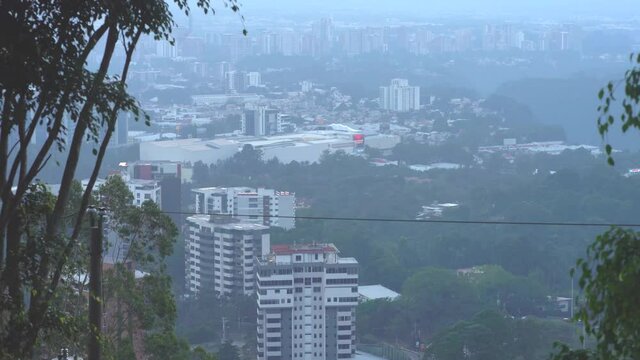 Guatemala city with buildings. Aerial view of Guatemala city.