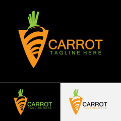 Carrot logo vector icon illustration design template