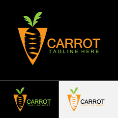 Carrot logo vector icon illustration design template