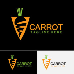 Carrot logo vector icon illustration design template