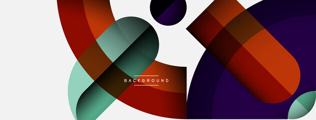 Obraz premium Geometric abstract background. Round shapes, circles, lines composition for wallpaper banner background or landing page