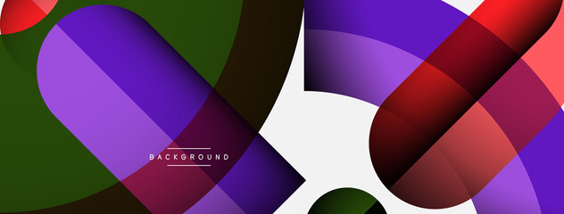 Obraz premium Trendy shapes, color minimal design composition, lines and shadows for wallpaper banner background or landing page