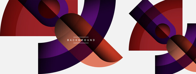 Fototapeta premium Geometric abstract background. Round shapes, circles, lines composition for wallpaper banner background or landing page