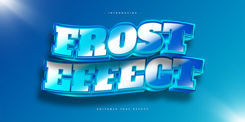 Editable Text Style with Blue Frost Effect. Frozen Text Effect. Editable Text Style Effect