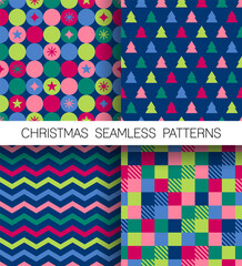 Set of colorful geometric elements pattern for christmas and new year holidays.