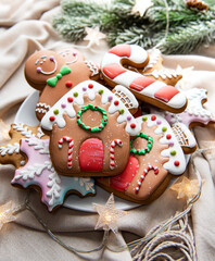 Christmas gingerbread in the plate