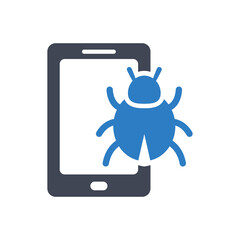 Mobile phone virus icon