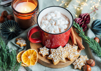 Christmas hot cocoa  in the red cup