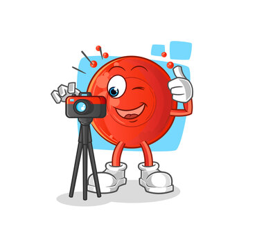 blood cell photographer character. cartoon mascot vector