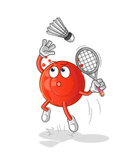 blood cell smash at badminton cartoon. cartoon mascot vector