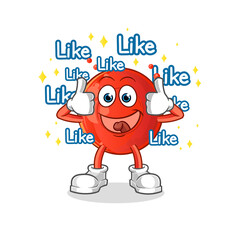 blood cell give lots of likes. cartoon vector