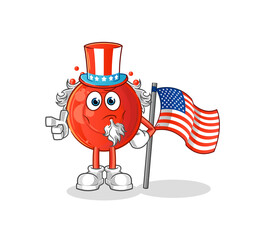 blood cell uncle sam character. cartoon mascot vector