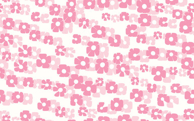 Floral seamless with hand drawn color flowers. Cute summer background. Modern floral compositions. Fashion vector stock illustration for wallpaper, posters, card, fabric, textile