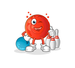 blood cell play bowling illustration. character vector