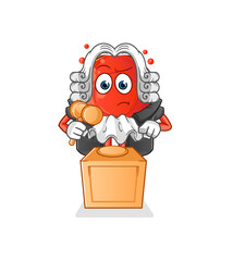 blood cell judge holds gavel. character vector
