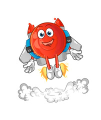 blood cell with jetpack mascot. cartoon vector