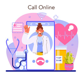 Cardiologist online service or platform. Heart medical diagnostic