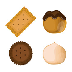 Set of cookies concept biscuit vector illustration