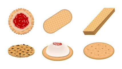 Set of cookies illustration concept vector