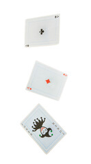 Poker playing cards isolated on white background