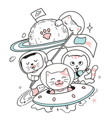 the cats travel into space