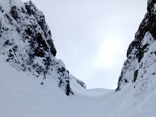 snow covered mountains