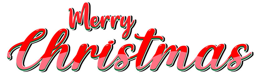 Merry Christmas lettering design on white background