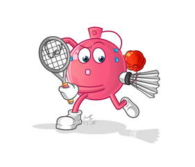 perfume playing badminton illustration. character vector