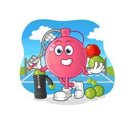 perfume plays tennis illustration. character vector