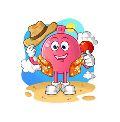 perfume go on vacation. cartoon mascot vector
